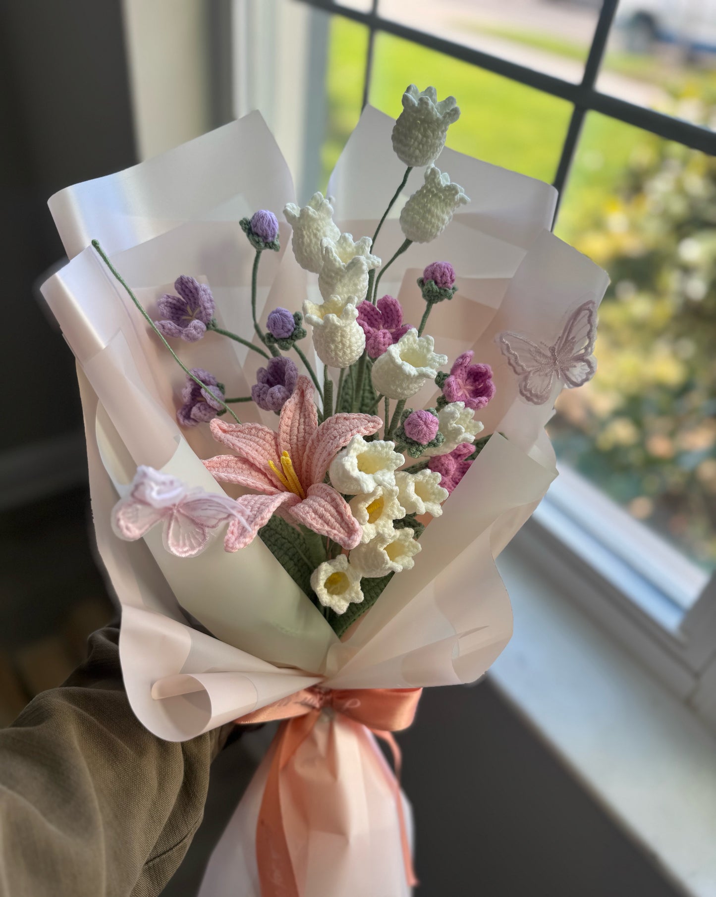 Blushing Spring Sonata – Light Pink Rainlily & Mixed Wildflower Bouquet
