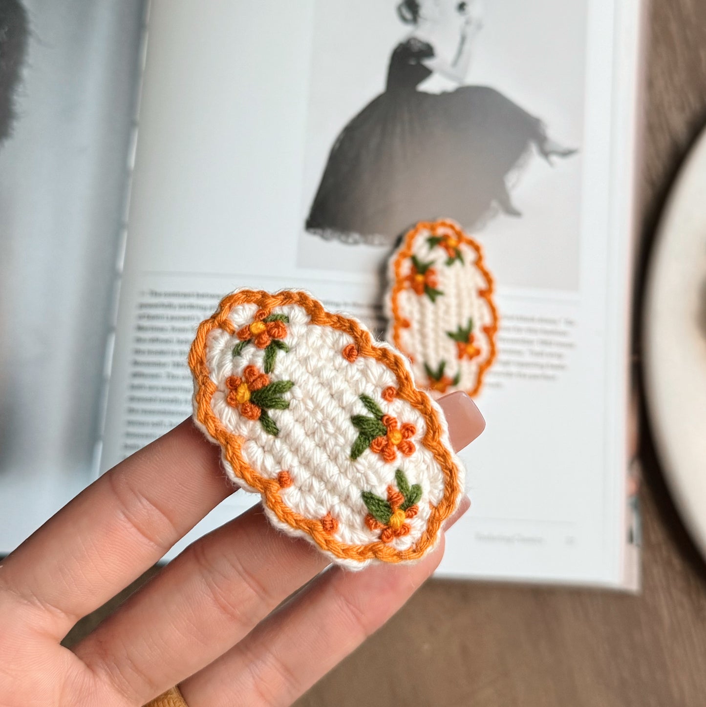 Autumn Bloom Crochet Hair Clips 02