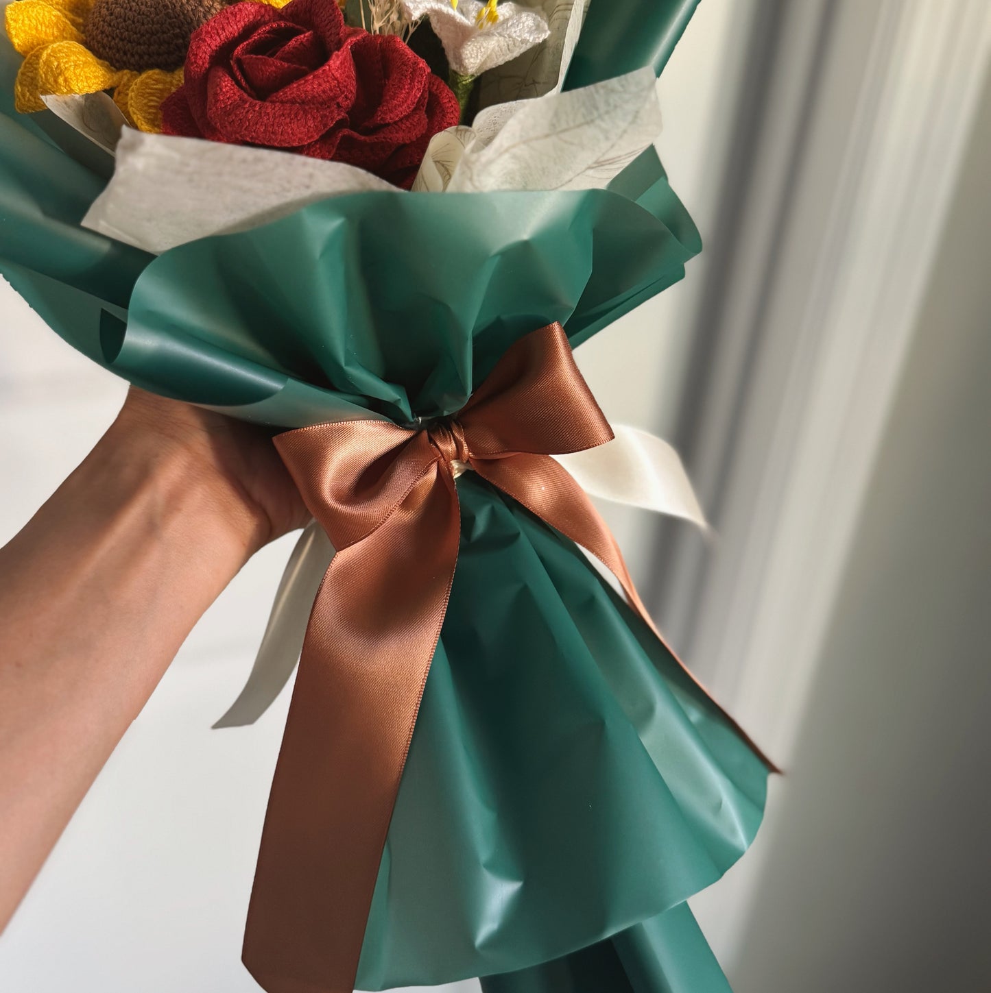 Golden Sunflower & Ruby Rose Bloom