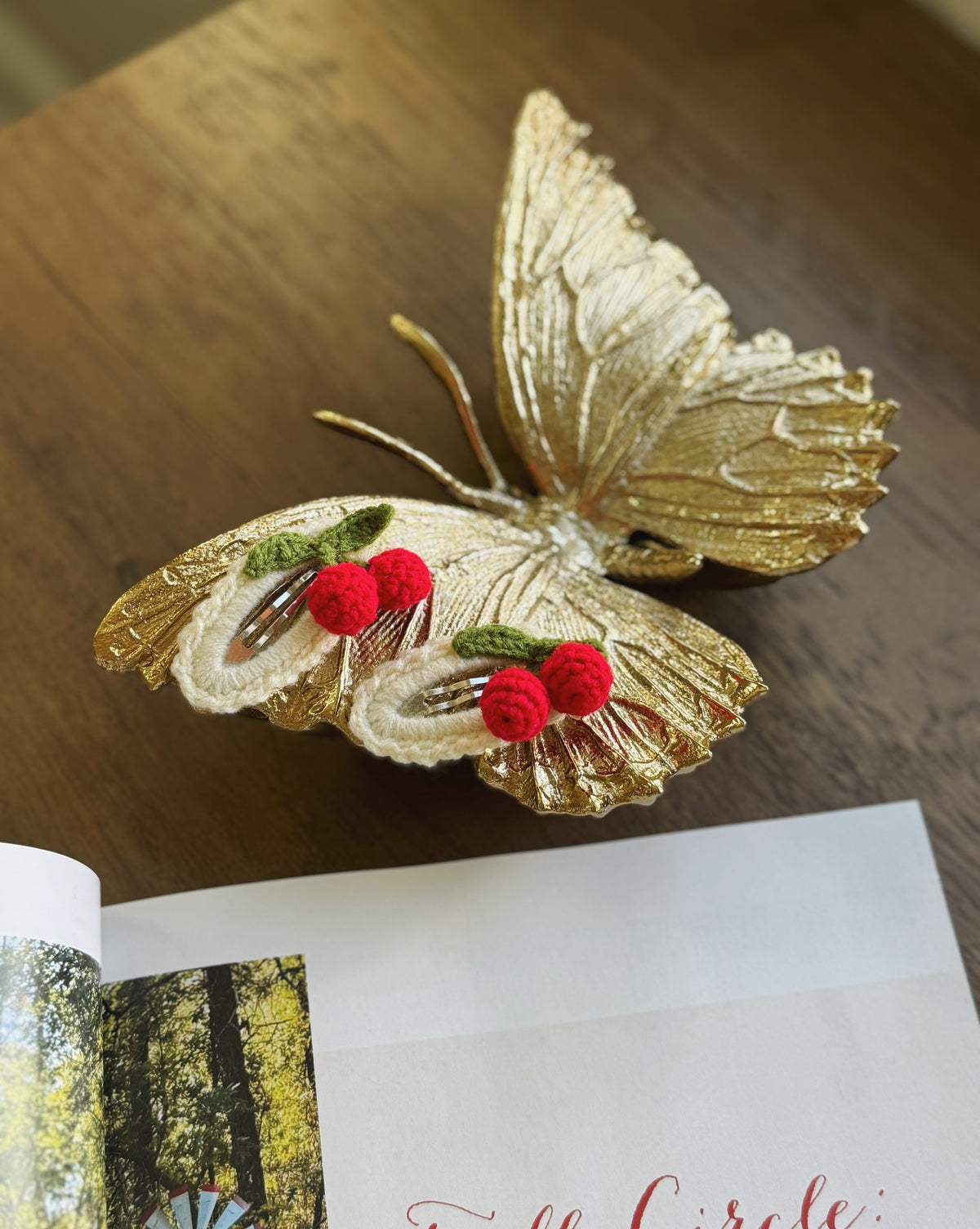 Sweet Cherry Crochet Hair Clips – Set of 2