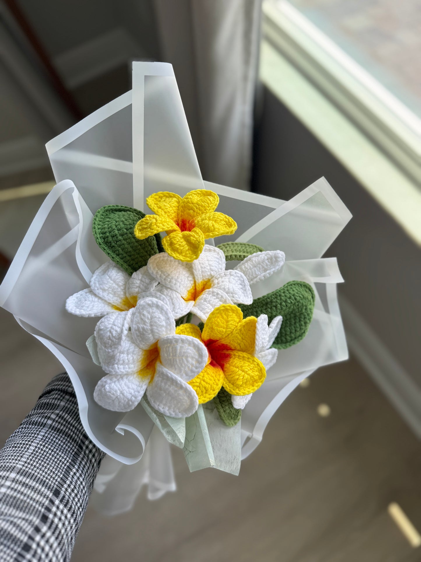 Sunlit Plumeria Garden Crochet Bouquet 🌼🤍