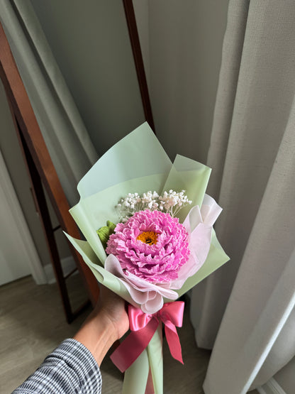 Luxury Detailed Crochet Peony Bouquet