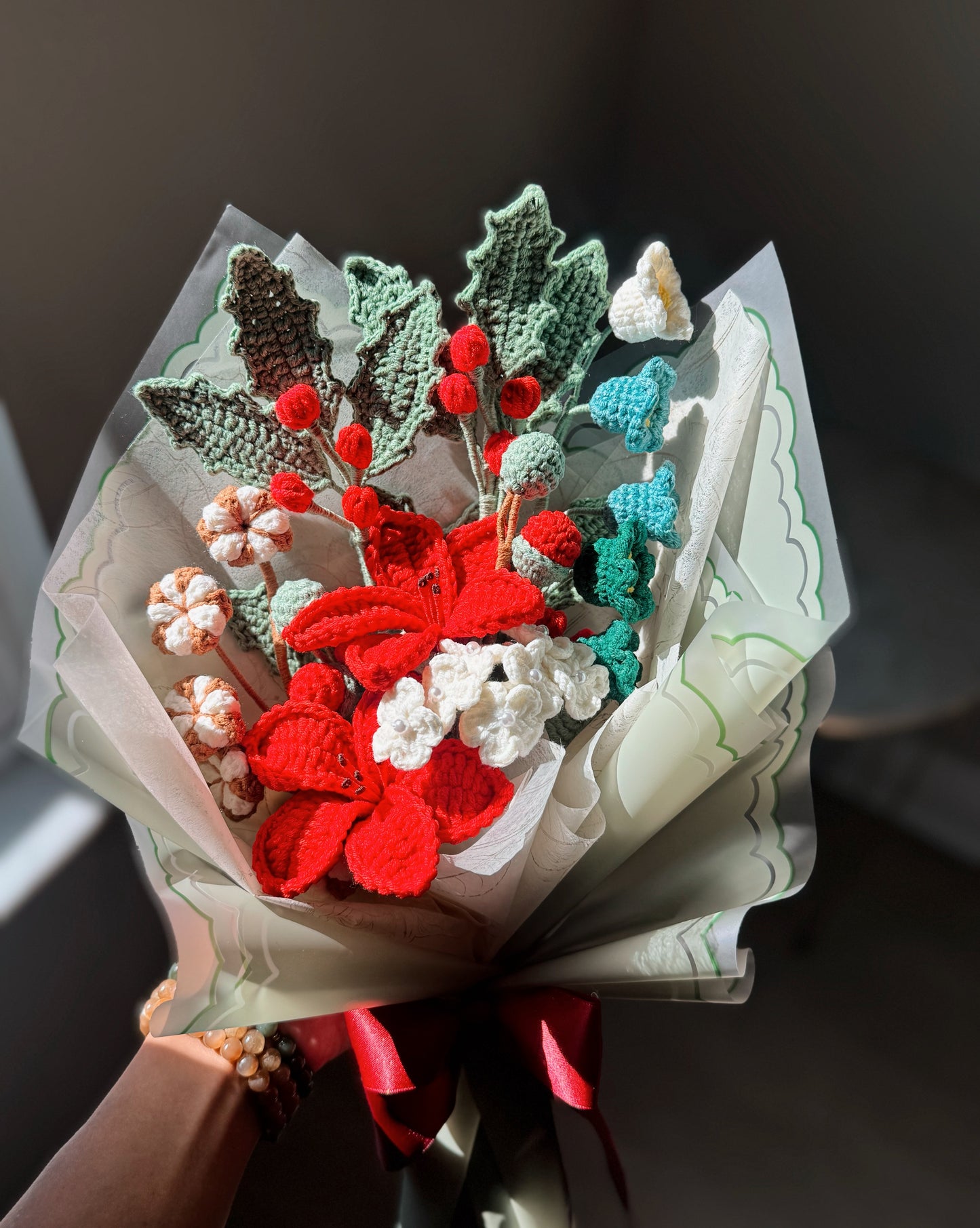 Festive Holly Bloom Bouquet
