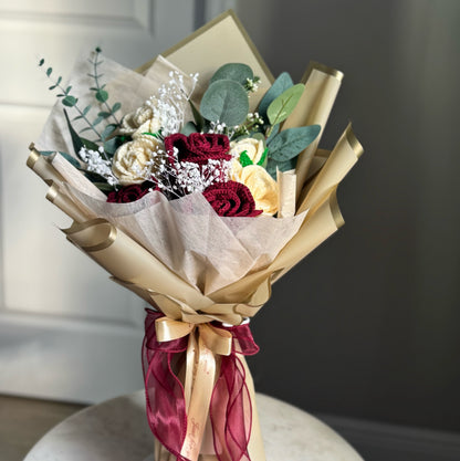 Everlasting Ruby & Ivory Roses