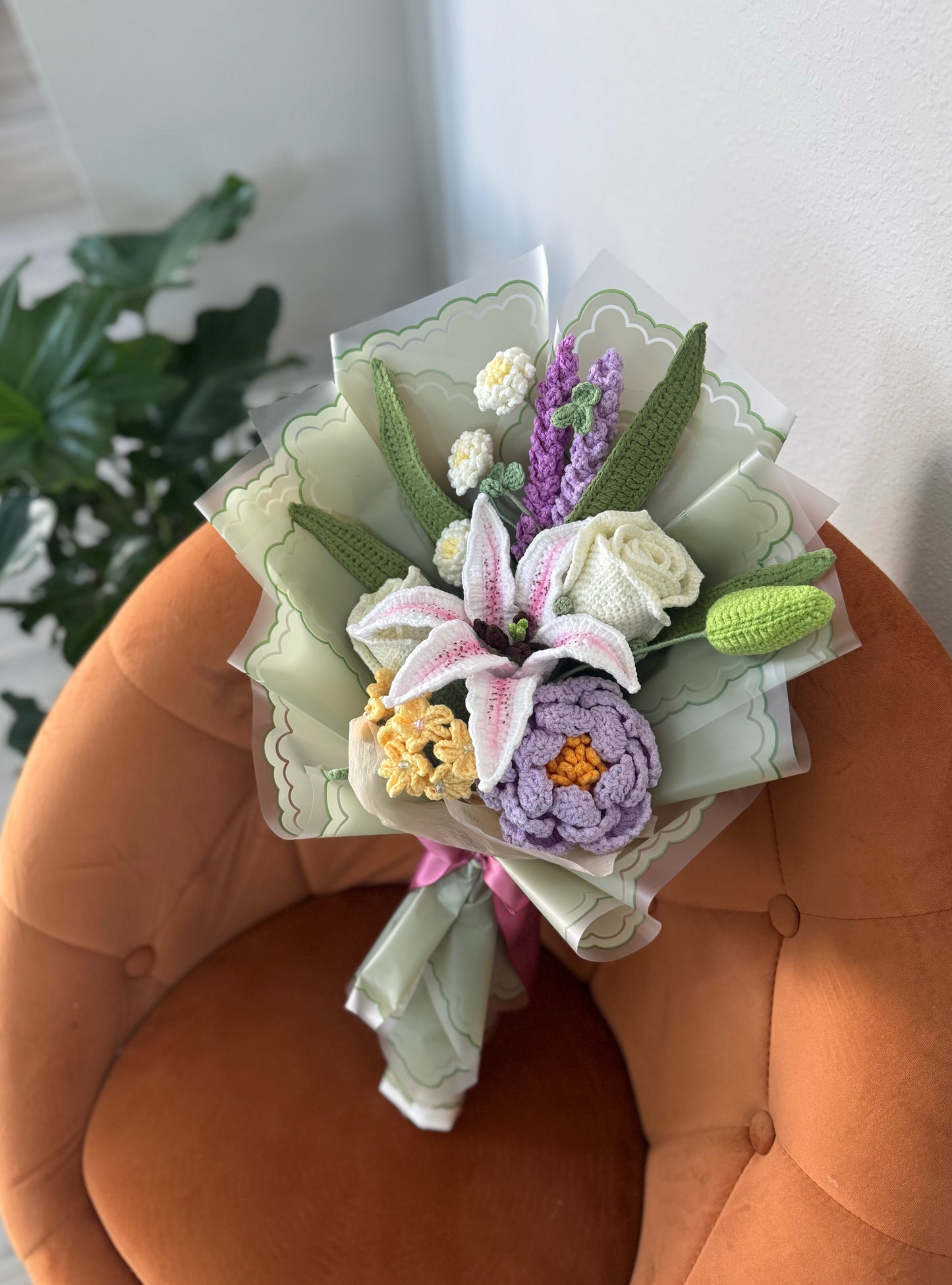 Royal Meadow Reverie – Purple Peony with White Roses, Lavender & Stargazer Lily