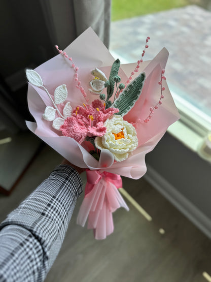 Myrtle’s Blushing Meadow Crochet Bouquet 🌸🤍