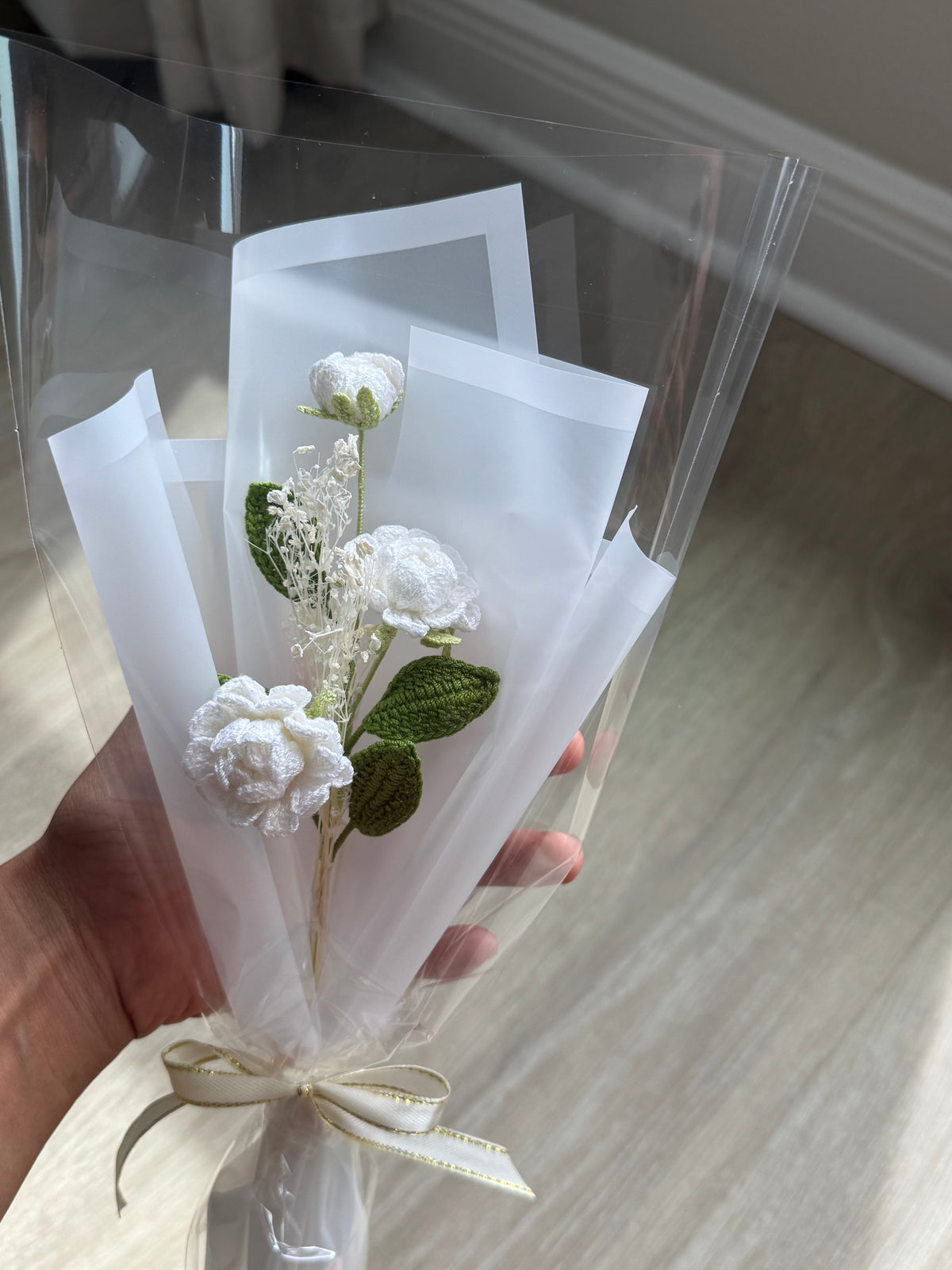 Ivory Jasmine Whispers – Handmade Crochet Jasmine Flower Bouquet