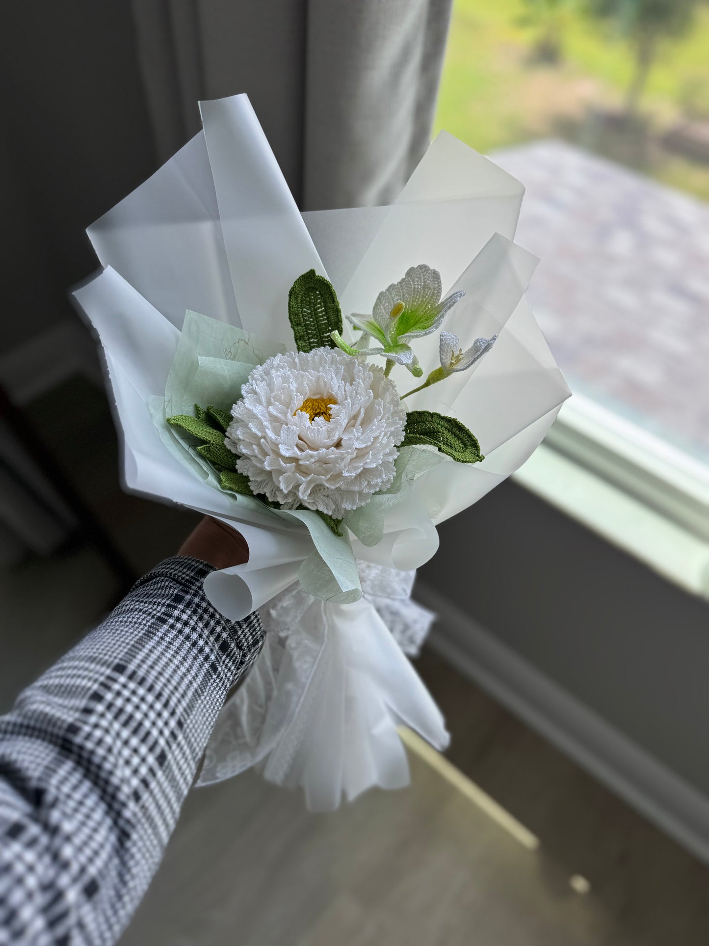 Luxury Ivory Peony Serenity Crochet Bouquet 🤍✨
