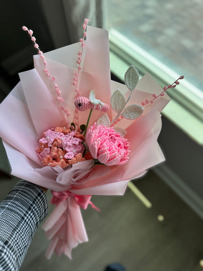 Blushing Dahlia Meadow Crochet Bouquet
