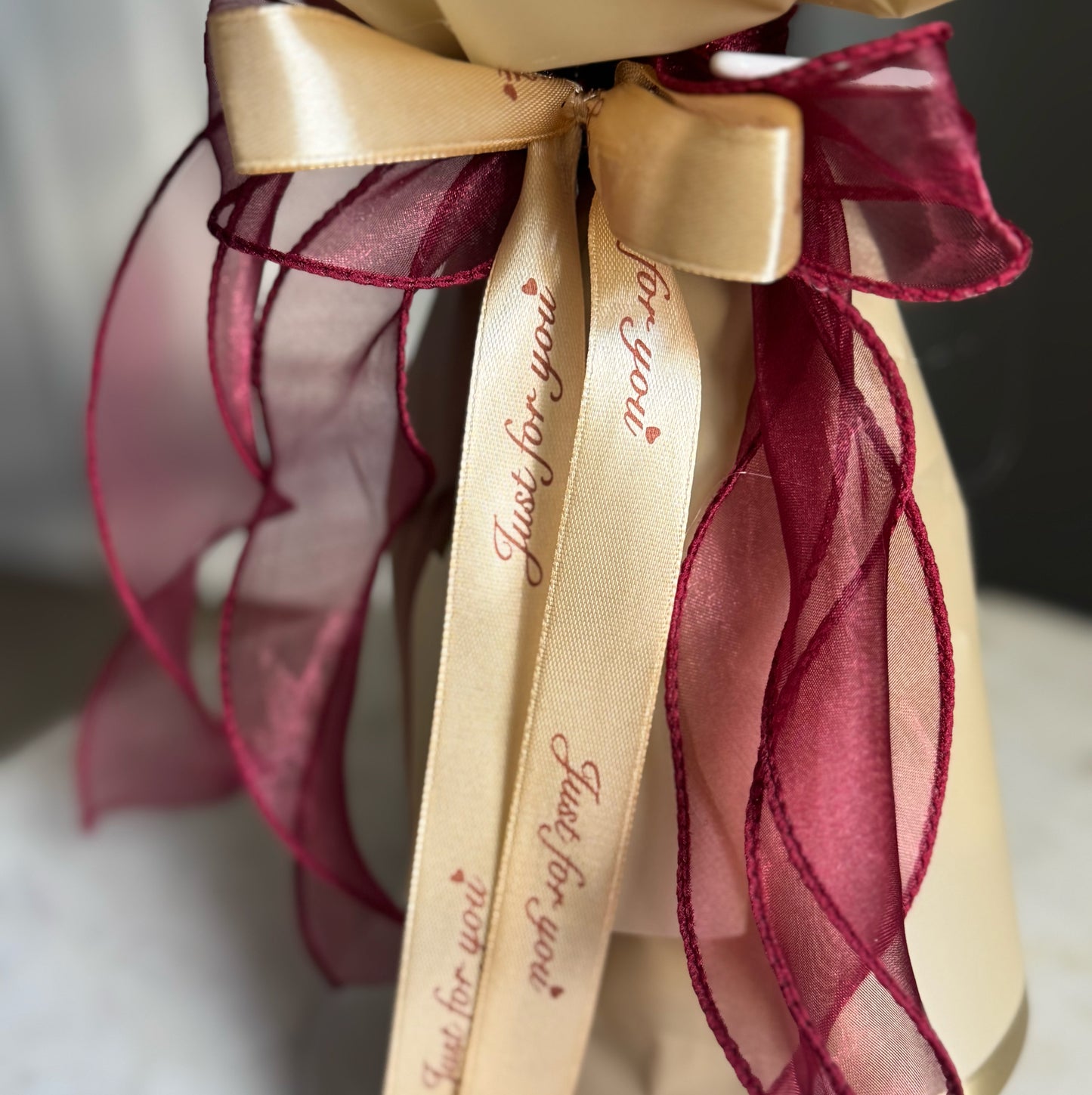 Everlasting Ruby & Ivory Roses
