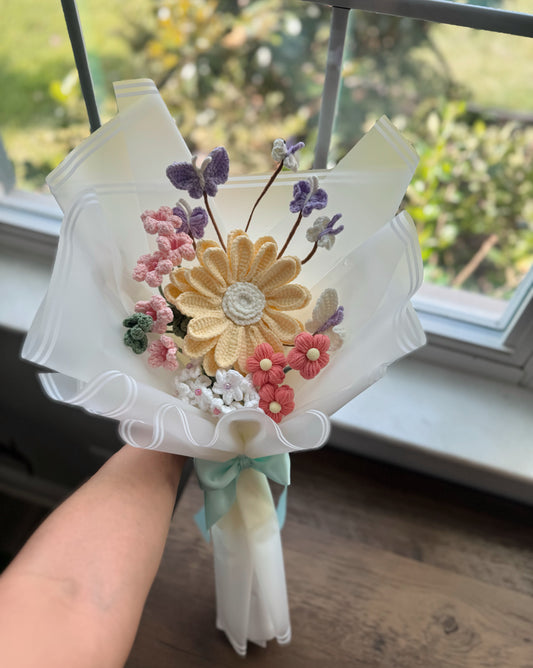 Sunny Gerbera & Lavender Butterfly Bouquet