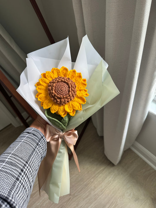 Large Crochet Sunflower Bouquet – Handmade Forever Floral Gift