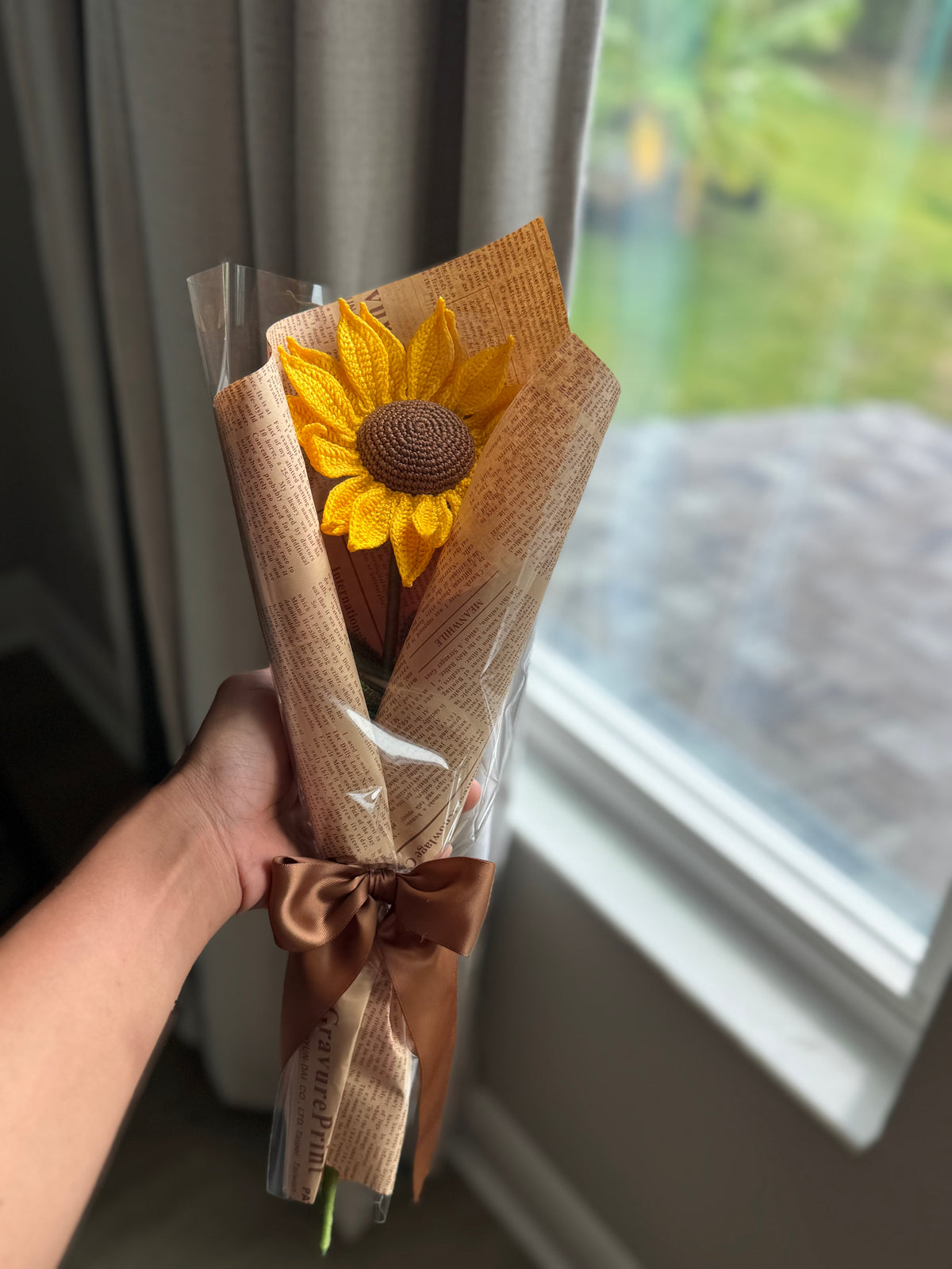 Golden Solstice – Heirloom Crochet Sunflower Bouquet 🌻