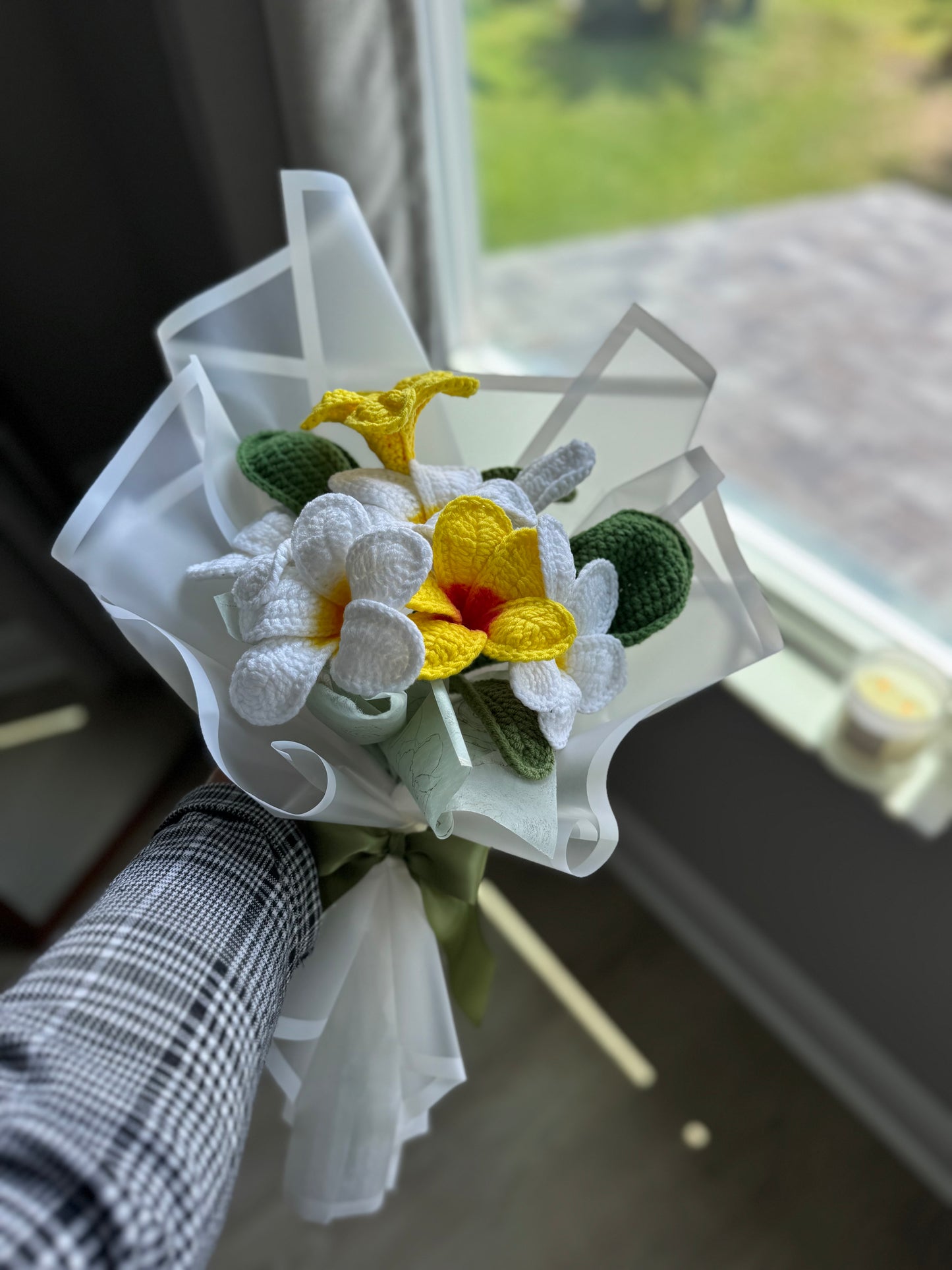 Sunlit Plumeria Garden Crochet Bouquet 🌼🤍