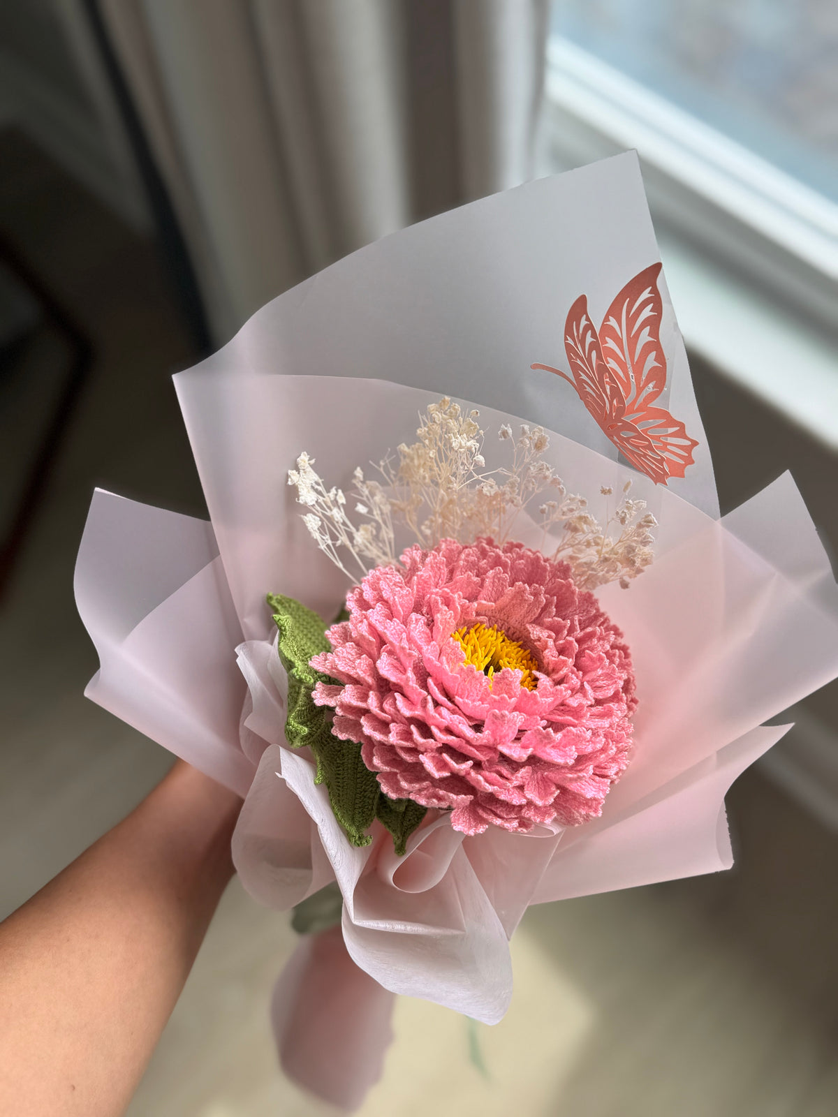 Peony Éclat – Luxury Crochet Peony Bouquet