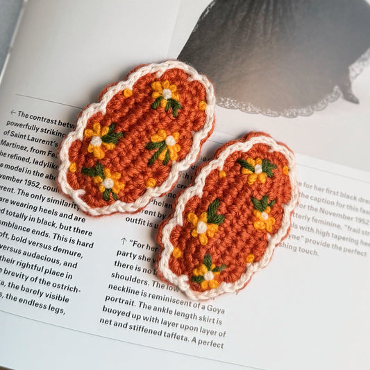 Autumn Bloom Crochet Hair Clips 01