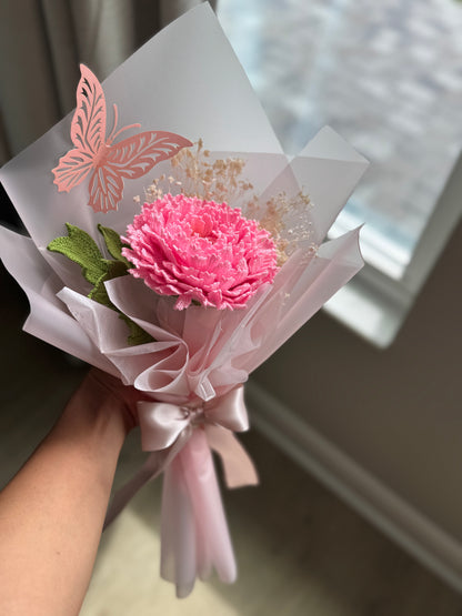 Fuchsia Rêverie – Luxury Crochet Peony Bouquet