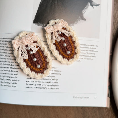 Vintage Bow Pearl Hair Clips