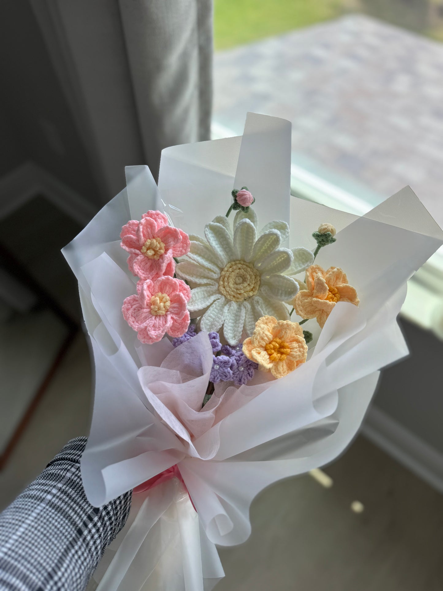 Gerbera’s Secret Meadow Crochet Bouquet