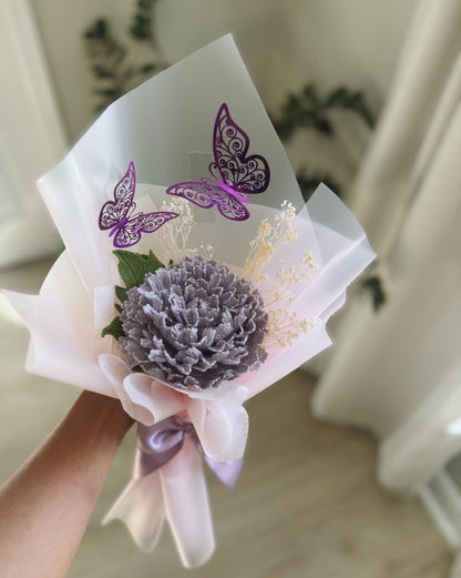 Lilac Reverie – Luxury Handcrafted Crochet Peony & Butterfly Bouquet 💜�