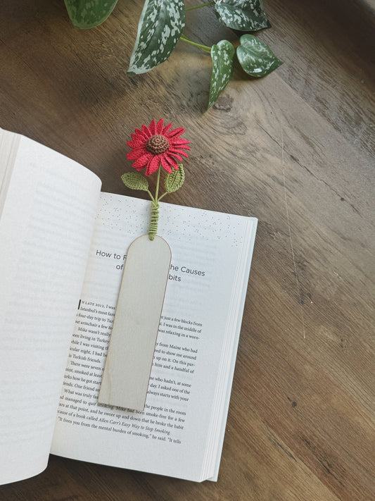 Chocolate Cherry Sunflower Bookmark