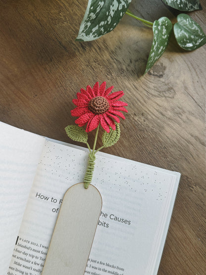 Chocolate Cherry Sunflower Bookmark