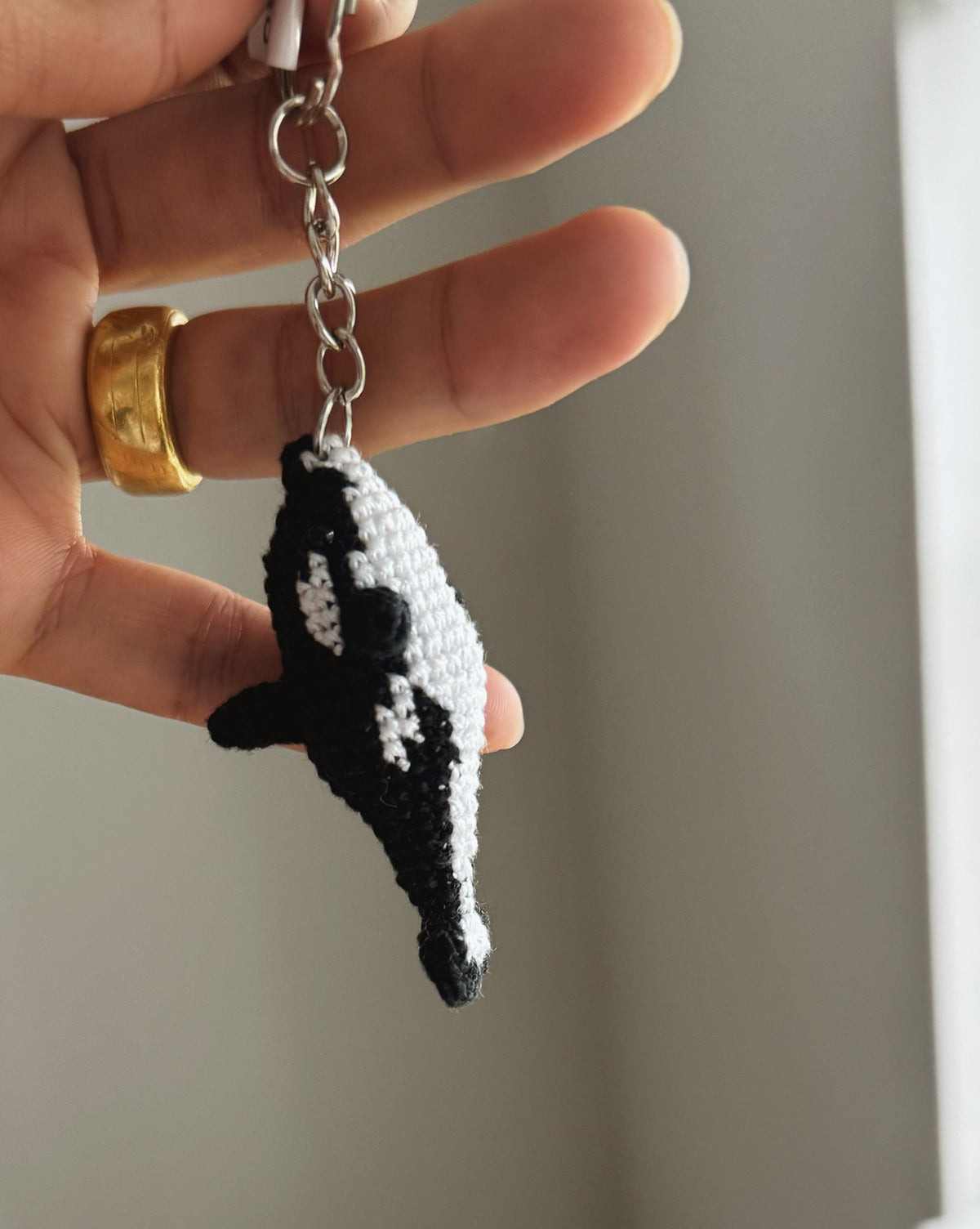 Little Ocean Explorer – Crochet Orca Keychain