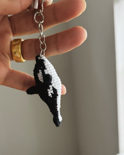 Little Ocean Explorer – Crochet Orca Keychain
