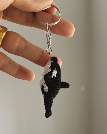 Little Ocean Explorer – Crochet Orca Keychain