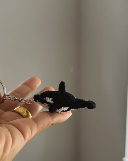 Little Ocean Explorer – Crochet Orca Keychain